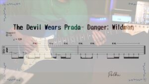 TAB譜と講師が演奏しているかっこいい画像