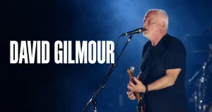ライブでエレキギターを演奏するデヴィッド・ギルモア